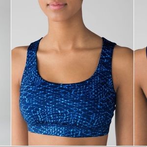 Blue Lululemon Energy Exhale Sports Bra